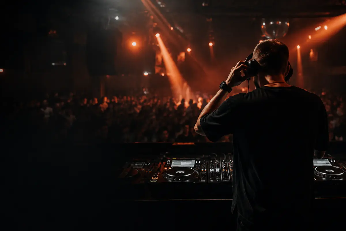 DJ grający dla klubowej publiczności